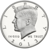 The obverse of the Kennedy half dollar