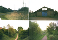 Pictures of the surviving huts at the former quarry in 2001 and the track bed in Hardwick during 2001.