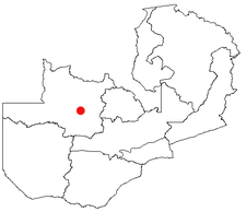 Location of Kasempa in Zambia