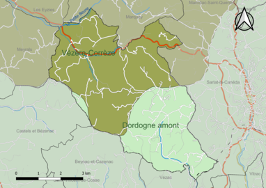 Carte en couleur présentant le(s) SAGE couvrant le territoire communal