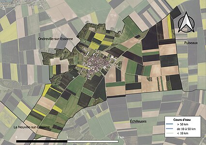 Carte orthophotographique de la commune en 2016.