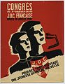 Affiche du rassemblement des 10 ans de la JOC en 1937 au Parc des Princes de Paris