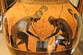 آشیل و آژاکس در حال بازی با مهره ، حدود ۵۴۰ پ.م، سبک سیاهگون