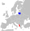 Location map for Albania and Lithuania.