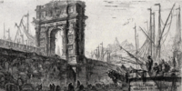 Arco di Traiano, di Giovanni Battista Piranesi (1743-1748, Calcoteca di Roma)