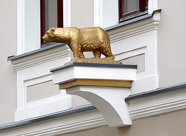Detail of the bear, symbol of the gone pharmacy