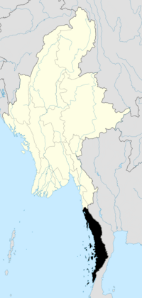 Location of Tanintharyi Region in Burma