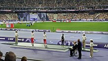 Receiving the bronze medal at the 2024 Summer Paralympics