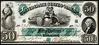 $50 (T6) Justice, Agriculture and Industry, George Washington Southern Bank Note Company (5,798 issued)