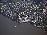 View of Clevedon from the air, showing the pier