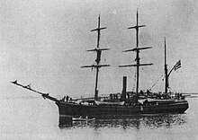 A three-masted steamer