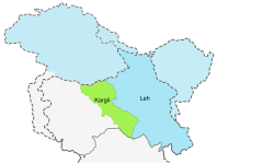 Map of Kargil district in Ladakh