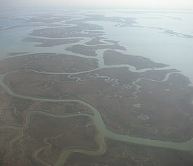 Побережье Венецианской лагуны (современная аэрофотосъёмка).