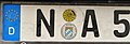 N plate with one middle letter from Nürnberger Land district