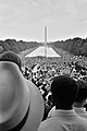 Image 18Crowds surrounding the Reflecting Pool, during the August 28 1963 March on Washington for Jobs and Freedom. An estimated 200,000 to 500,000 people participated in the march, which featured Martin Luther King Jr.'s famous "I Have a Dream" speech. It was a major factor leading to the passage of the Civil Rights Act of 1964 and the 1965 Voting Rights Act. The march was also condemned by the Nation of Islam and Malcolm X, who termed it the "farce on Washington".