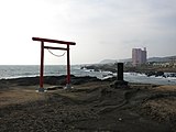 三峯神社の赤鳥居（野嶋崎）