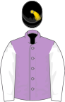 Mauve, white sleeves, black cap, gold tassel