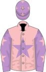 Pink, mauve star, mauve sleeves, pink stars and cap