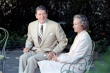 Reagan in a tan suit (1981).