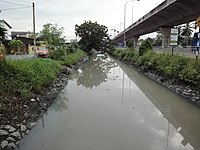 Sungai Nibong Kecil, a minor river which has been canalised