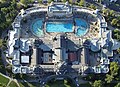 An aerial view of the bath complex.