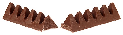 An open Toblerone bar