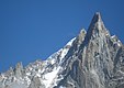 La face ouest des Drus en août 2005, après l'éboulement de juin qui a emporté le pilier Bonatti