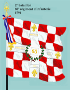 Drapeau du 2e bataillon du 60e régiment d'infanterie de ligne de 1791 à 1793