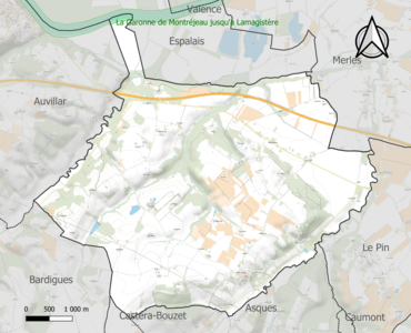 Carte de la ZNIEFF de type 1 sur la commune.