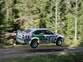 Armin Schwarz und Manfred Hiemer bei der Rallye Finnland 2001