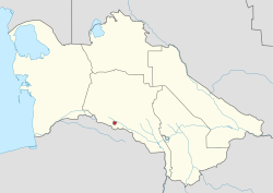 투르크메니스탄 내 아시가바트의 위치