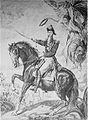 1872 depiction of Guzman in battle at the Batalla de Apure