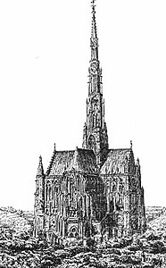 The spire of Beauvais Cathedral before its fall in 1573