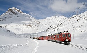 A local train on the Bernina Railway in 2007