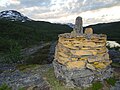 Border stone from 1763 between Norway and Sweden, located in the Arctic