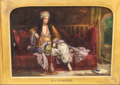 A woman lounging with a hookah (c. 1860s). Oil on canvas 16 1/4 in × 20 1/4 in. Private collection