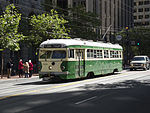 A car on Muni F line in 2013