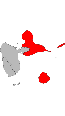 Carte de la deuxième circonscription de la Guadeloupe de 1986 à 2012