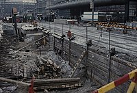 Construction of metro station in 1978