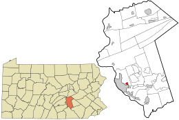 Location of Pennbrook in Dauphin County (right) and of Dauphin County in Pennsylvania (left)