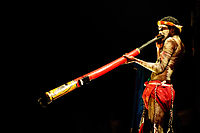 Didgeridoo player Ŋalkan Munuŋgurr performing with East Journey[165]