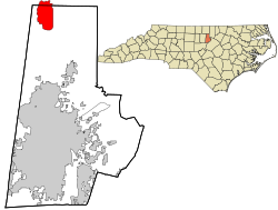 Location in Durham County and the state of North Carolina