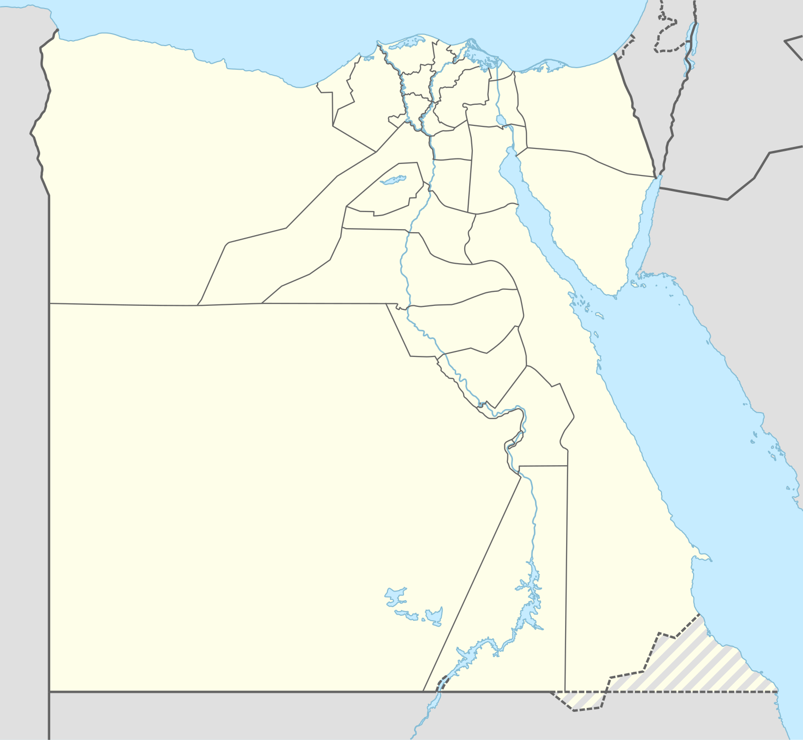 Egyptian insurgency detailed map is located in Egypt