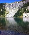 Eunice Lake, looking toward the Tolmie Peak Lookout. Taken in 2015.