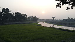 রংপুর শহরের কাছে ঘাঘট নদীতে সূর্যাস্ত।