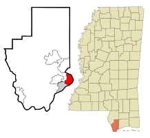 Location of Bay St. Louis, MS