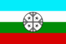 Bandera mapuche del territorio huenteche.