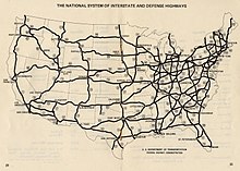 Map of the United States' Interstate Highways as of 1970