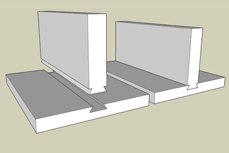 Assemblage à queue-d'aronde sur chant, liaison glissière (sliding dovetail).