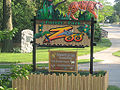 Potter Park Zoo entrance sign from Lansing River Trail